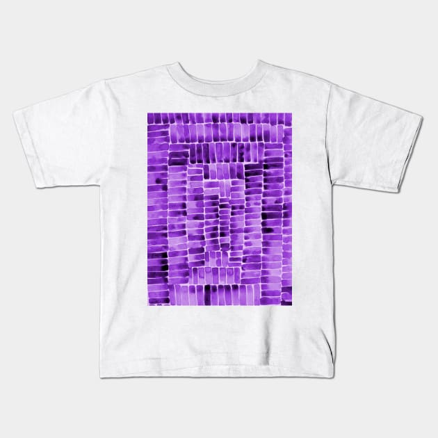 Watercolor abstract rectangles - purple Kids T-Shirt by wackapacka